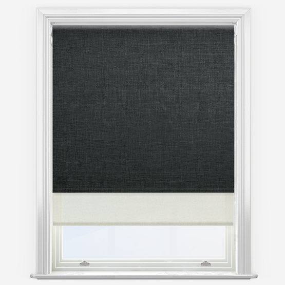 Double Roller Voga Blackout Slate Grey & Cream Double Roller Blind