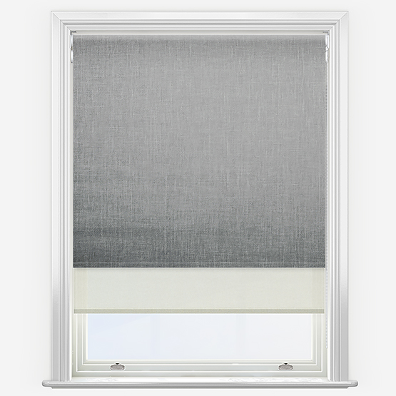 Double Roller Voga Blackout Smoke Grey & Cream Double Roller Blind