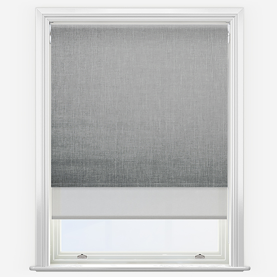 Double Roller Voga Blackout Smoke Grey & Grey Double Roller Blind