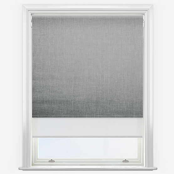 Double Roller Voga Blackout Smoke Grey & White Double Roller Blind