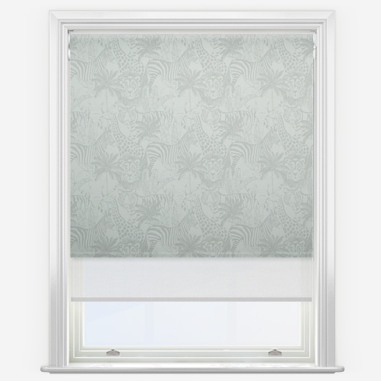 Double Roller Wild Thing Safari & White Double Roller Blind