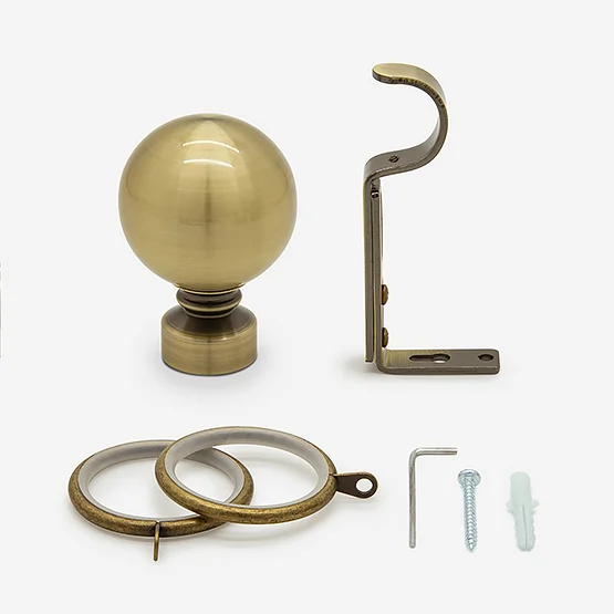 28mm Allure Classic Antique Brass Ball pole