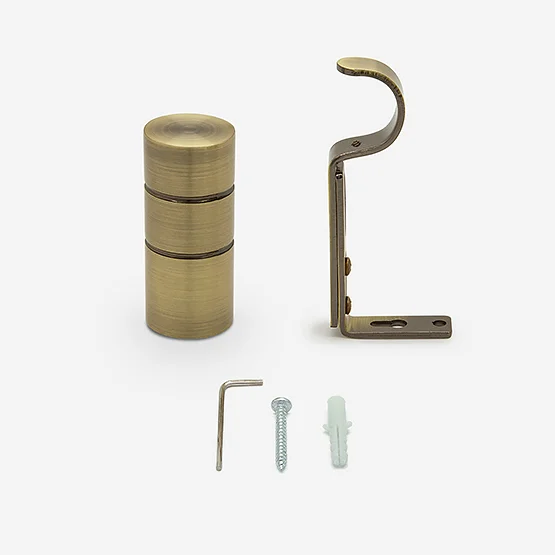 28mm Allure Classic Antique Brass Barrel Eyelet Bay Window pole