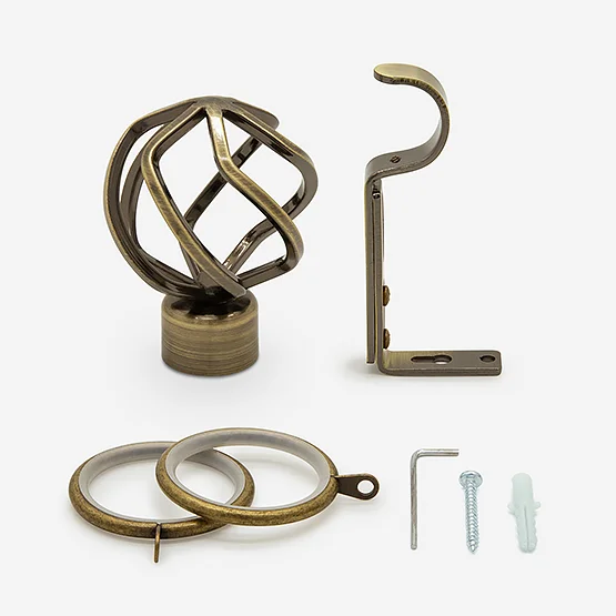 28mm Allure Classic Antique Brass Cage Bay Window pole