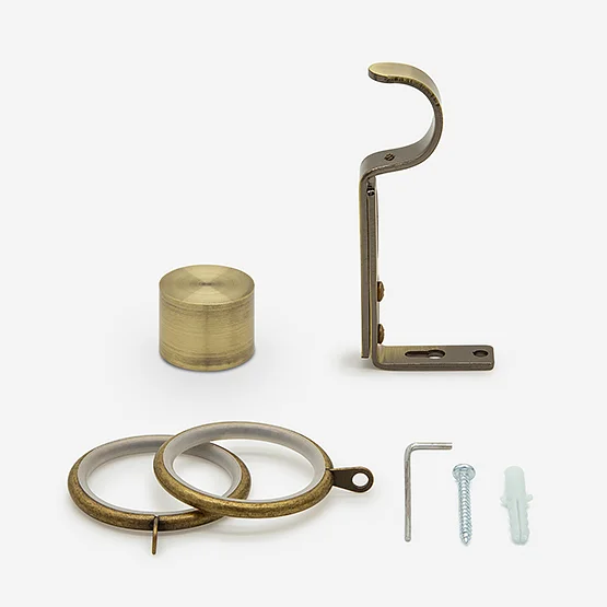 28mm Allure Classic Antique Brass End Cap Bay Window pole