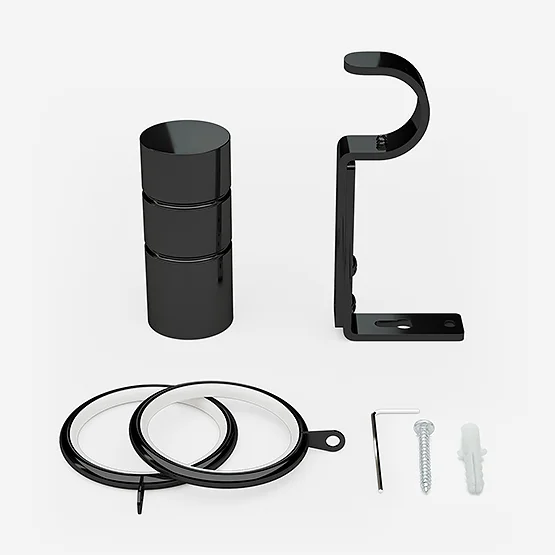28mm Allure Classic Black Nickel Barrel Bay Window pole