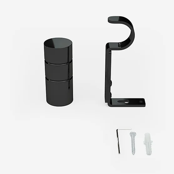 28mm Allure Classic Black Nickel Barrel Eyelet Bay Window pole
