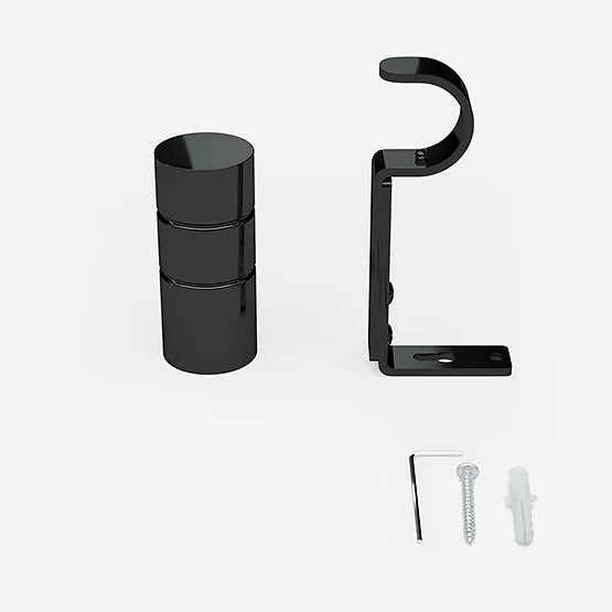 28mm Allure Black Nickel Barrel Eyelet pole