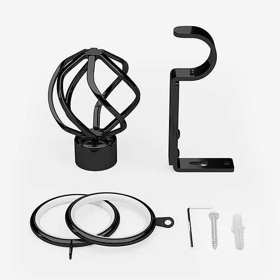 28mm Allure Classic Black Nickel Cage Bay Window pole