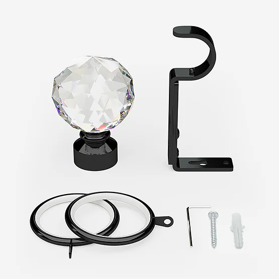 28mm Allure Classic Black Nickel Crystal pole