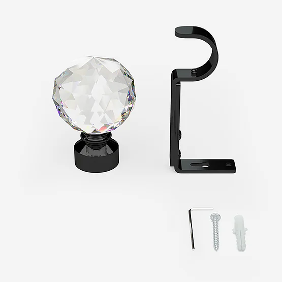 28mm Allure Classic Black Nickel Crystal Eyelet pole