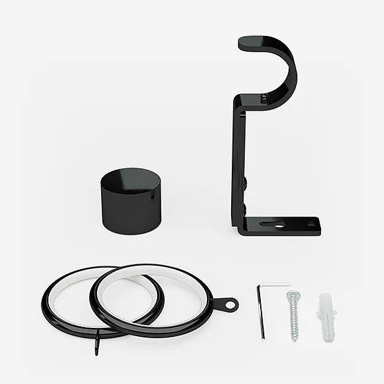 28mm Allure Black Nickel End Cap pole
