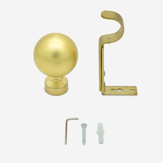 28mm Allure Classic Brushed Gold Ball Bay Window Eyelet pole