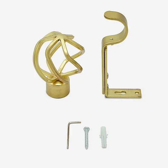 28mm Allure Classic Brushed Gold Cage Bay Window Eyelet pole