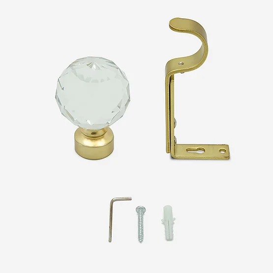 28mm Allure Classic Brushed Gold Crystal Bay Window Eyelet pole