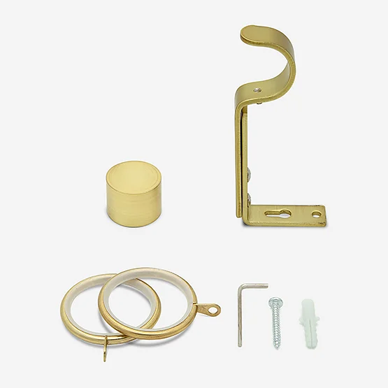 28mm Allure Classic Brushed Gold End Cap Bay Window pole
