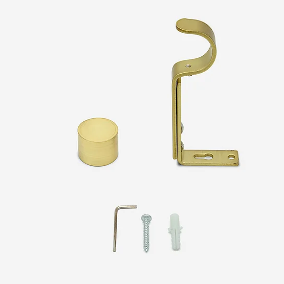 28mm Allure Classic Brushed Gold End Cap Eyelet pole