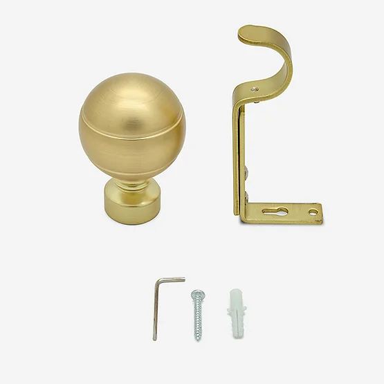 28mm Allure Classic Brushed Gold Lined Ball Bay Window Eyelet pole