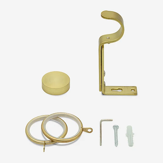 28mm Allure Classic Brushed Gold Stud Bay Window pole