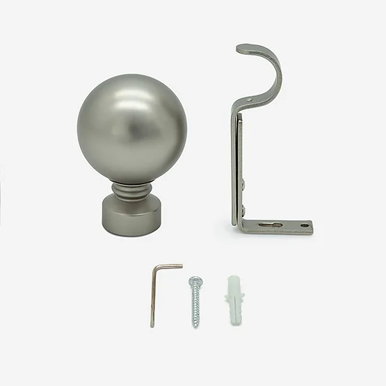 28mm Allure Classic Brushed Steel Ball Eyelet pole