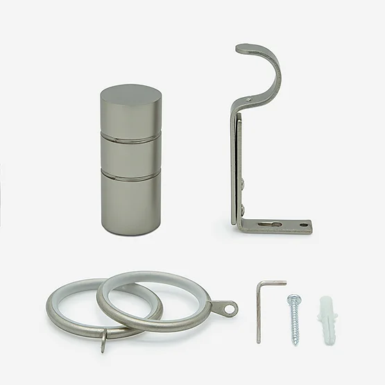 28mm Allure Classic Brushed Steel Barrel pole