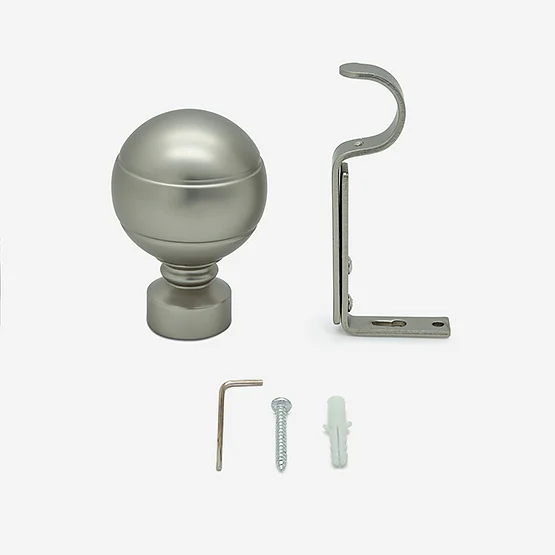 28mm Allure Classic Brushed Steel Lined Ball Eyelet pole