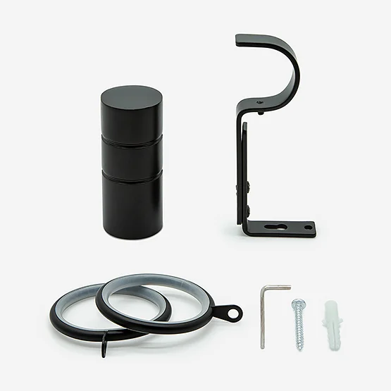 28mm Allure Classic Matt Black Barrel Bay Window pole