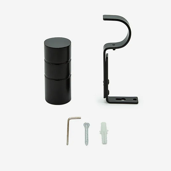 28mm Allure Classic Matt Black Barrel Eyelet Bay Window pole