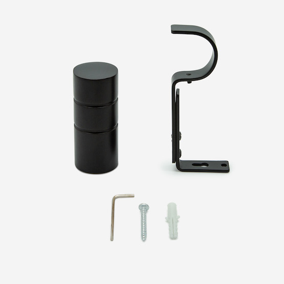 28mm Allure Classic Matt Black Barrel Eyelet pole