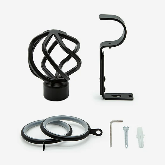 28mm Allure Classic Matt Black Cage Bay Window pole