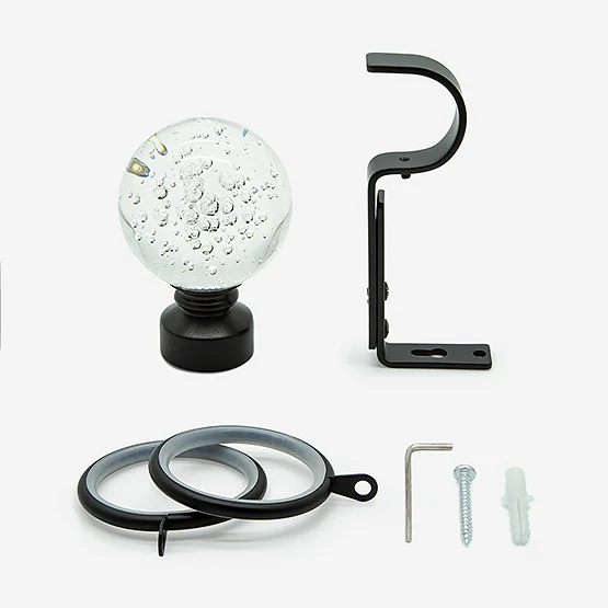 28mm Allure Classic Matt Black Glass Bubbles pole