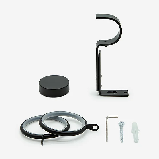 28mm Allure Classic Matt Black Stud Bay Window pole