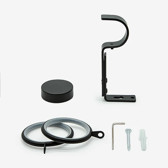 28mm Allure Classic Matt Black Stud Curtain Pole pole