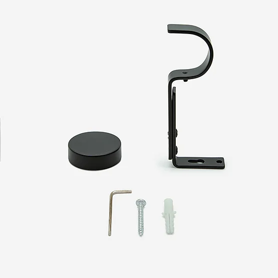 28mm Allure Classic Matt Black Stud Eyelet pole