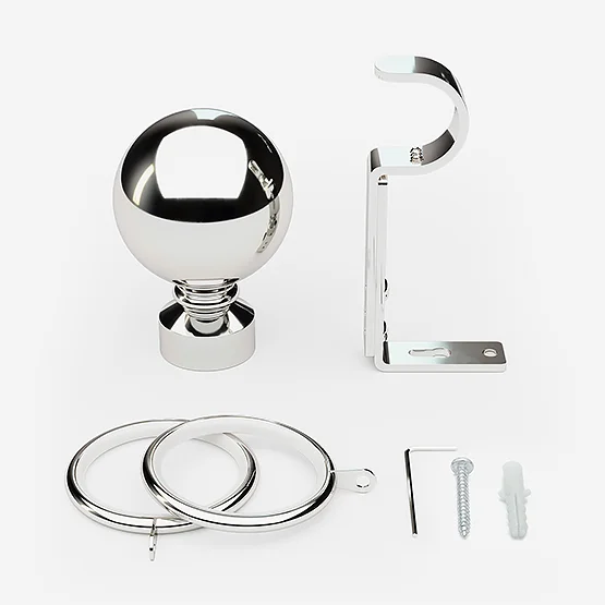 28mm Allure Classic Polished Chrome Ball pole