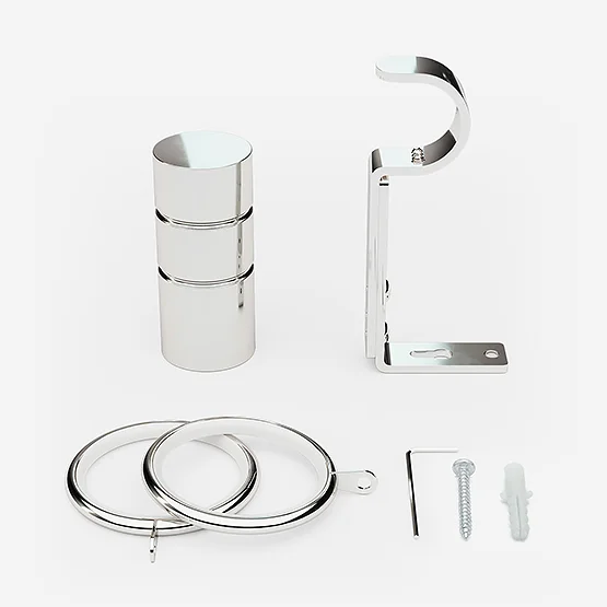 28mm Allure Classic Polished Chrome Barrel Bay Window pole