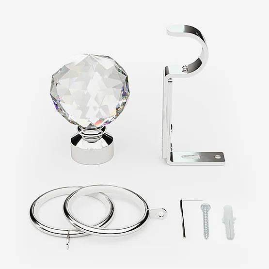 28mm Allure Classic Polished Chrome Crystal pole