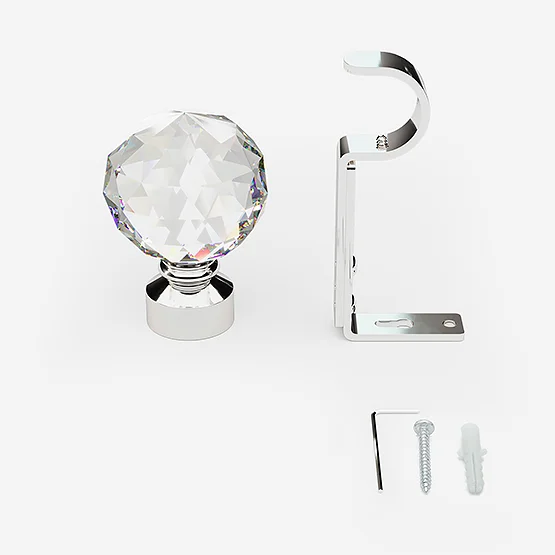 28mm Allure Classic Polished Chrome Crystal Eyelet pole