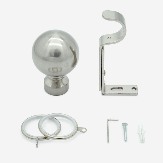 28mm Allure Classic Stainless Steel Effect Ball Bay Window pole