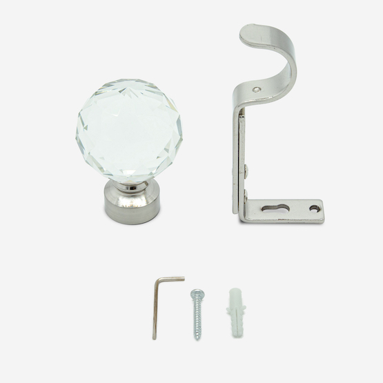 28mm Allure Classic Stainless Steel Effect Crystal Eyelet pole