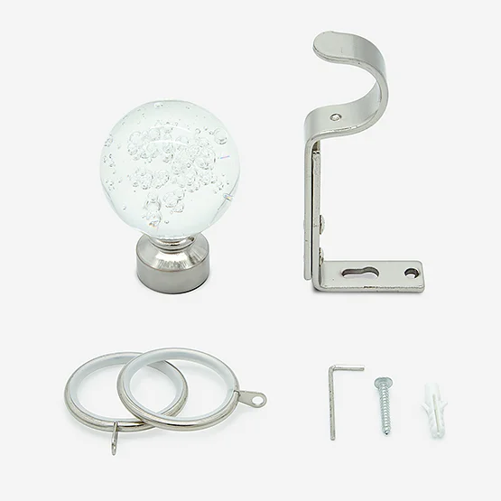 28mm Allure Classic Stainless Steel Effect Glass Bubbles pole