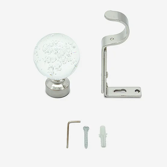 28mm Allure Classic Stainless Steel Effect Glass Bubbles Eyelet Bay Window pole