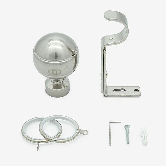 28mm Allure Classic Stainless Steel Effect Ribbed Ball pole