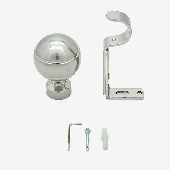 28mm Allure Classic Stainless Steel Effect Ribbed Ball Eyelet pole