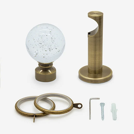 28mm Allure Signature Antique Brass Glass Bubbles pole