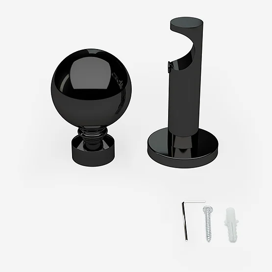 28mm Allure Signature Black Nickel Ball Eyelet pole