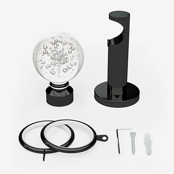 28mm Allure Signature Black Nickel Glass Bubbles pole