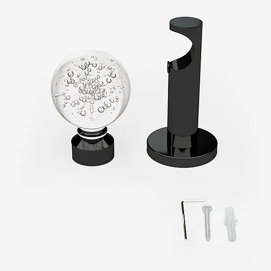 28mm Allure Signature Black Nickel Glass Bubbles Eyelet pole