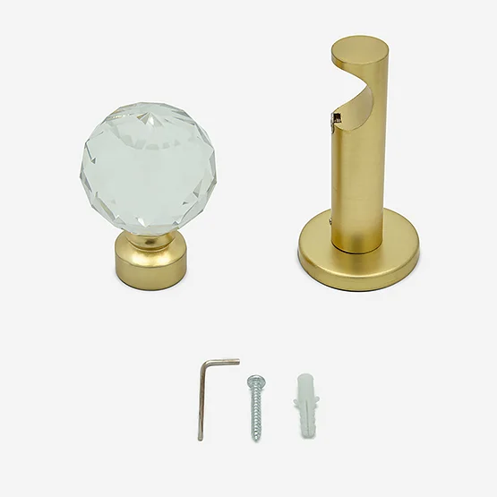 28mm Allure Signature Brushed Gold Crystal Eyelet pole