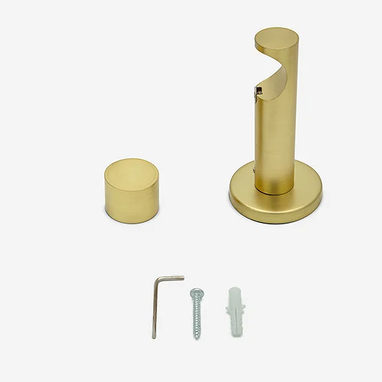 28mm Allure Signature Brushed Gold End Cap Eyelet pole